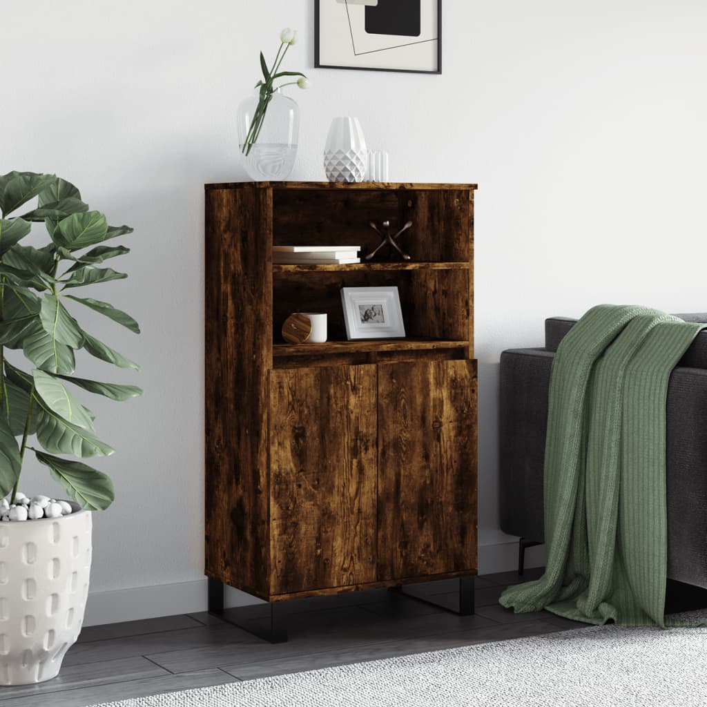 Buffet haut Chêne fumé 60x36x110 cm Bois d'ingénierie - XIOS