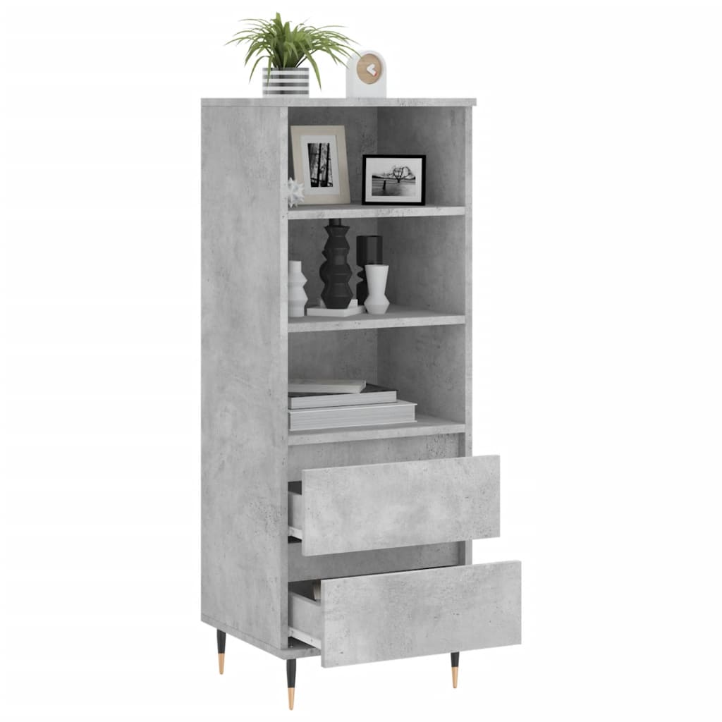 Buffet haut Gris béton 40x36x110 cm Bois d'ingénierie - XIOS