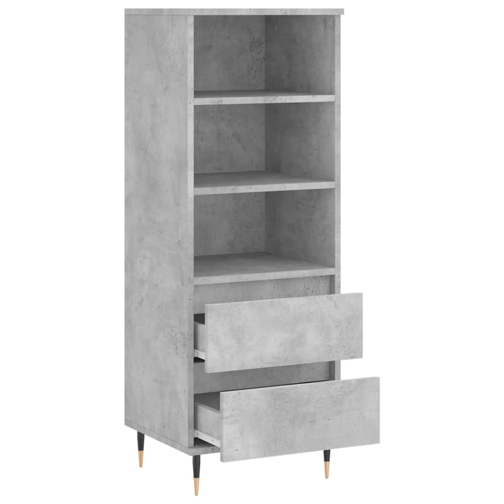 Buffet haut Gris béton 40x36x110 cm Bois d'ingénierie - XIOS