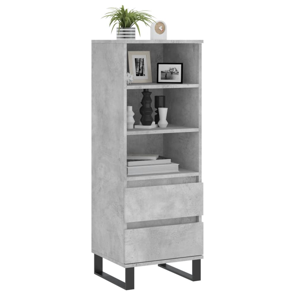 Buffet haut Gris béton 40x36x110 cm Bois d'ingénierie - XIOS