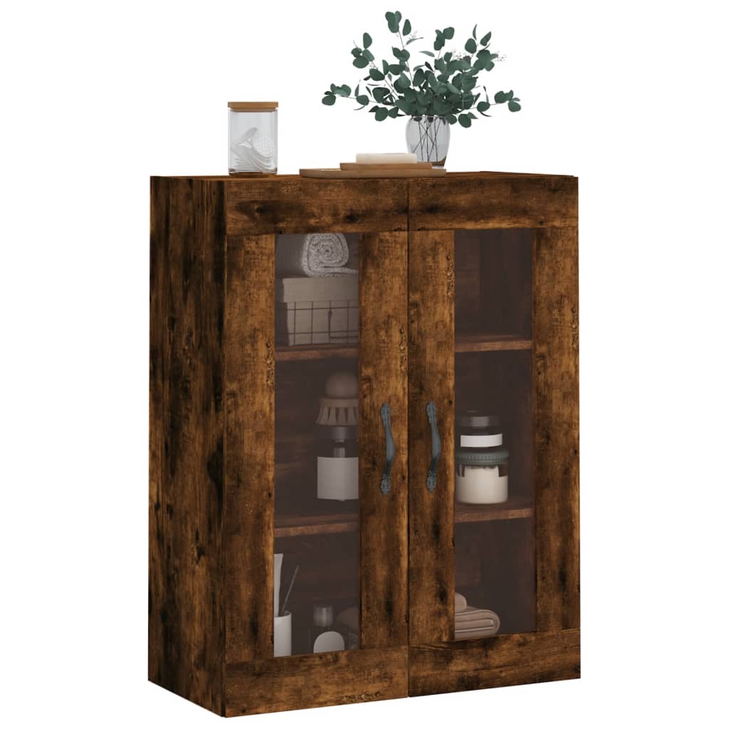 Armoire murale chêne fumé 69,5x34x90 cm bois d'ingénierie