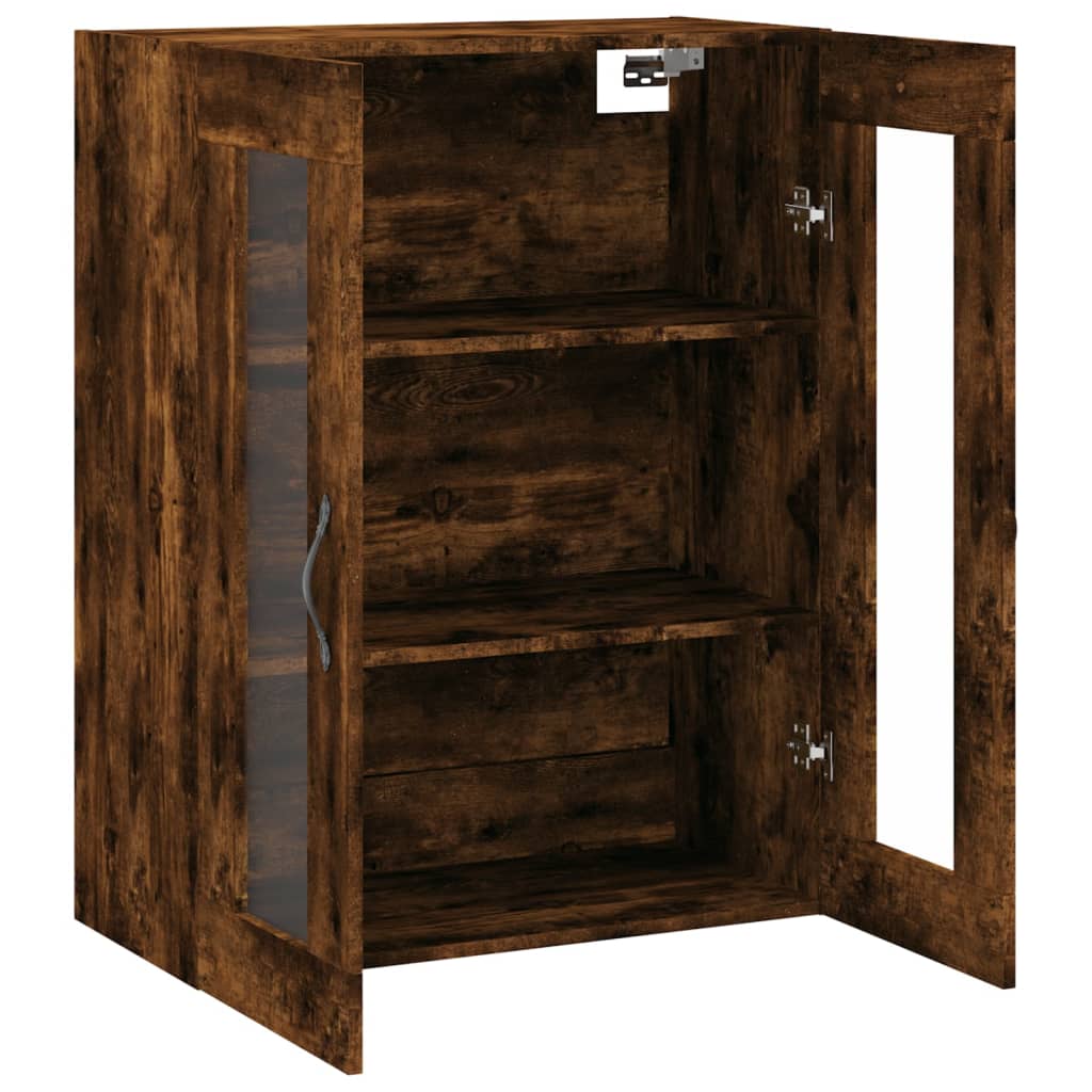 Armoire murale chêne fumé 69,5x34x90 cm bois d'ingénierie