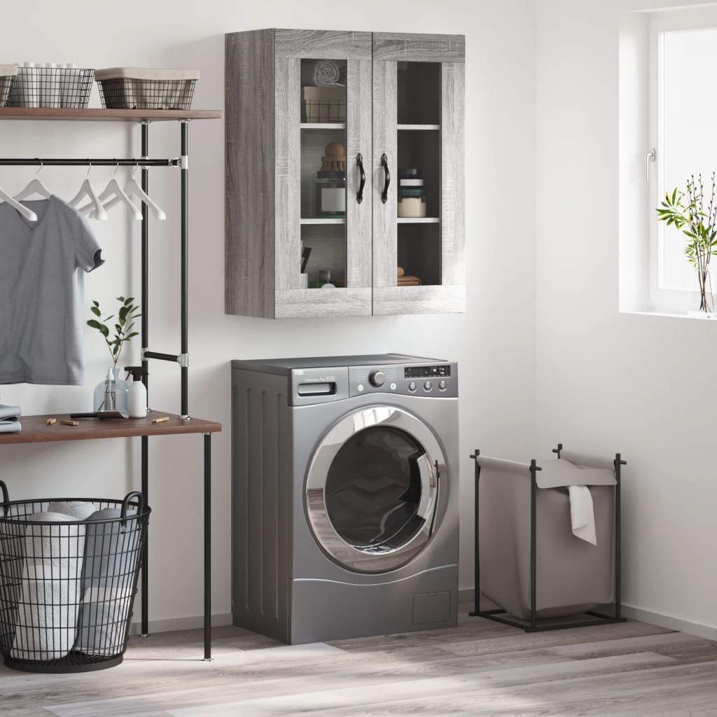 Armoire murale sonoma gris 69,5x34x90 cm bois d'ingénierie
