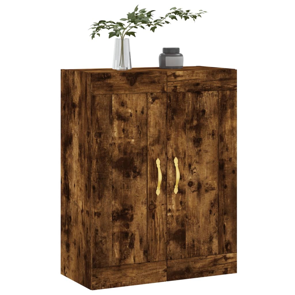 Armoire murale chêne fumé 69,5x34x90 cm bois d'ingénierie