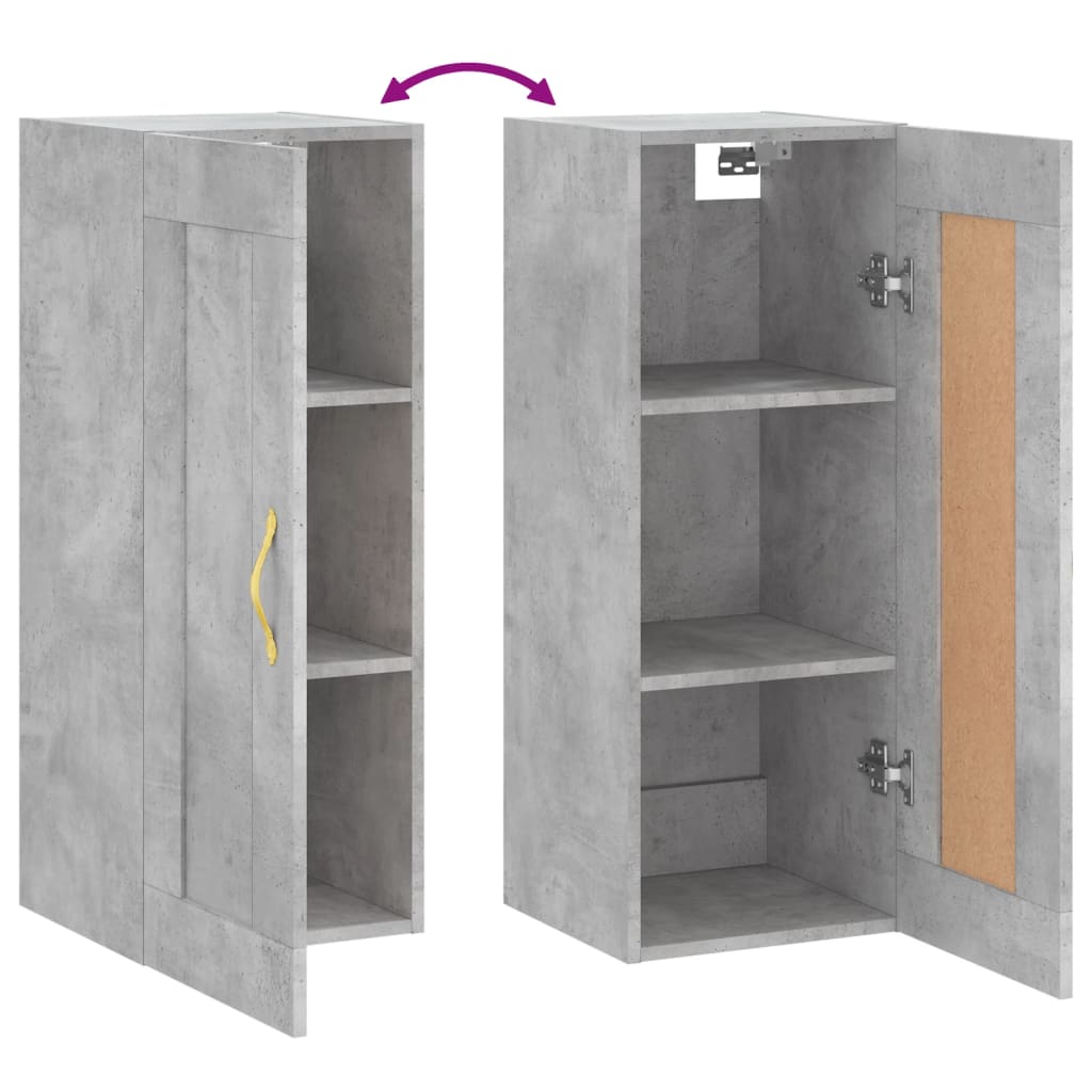 Armoire murale gris béton 34,5x34x90 cm bois d'ingénierie - XIOS