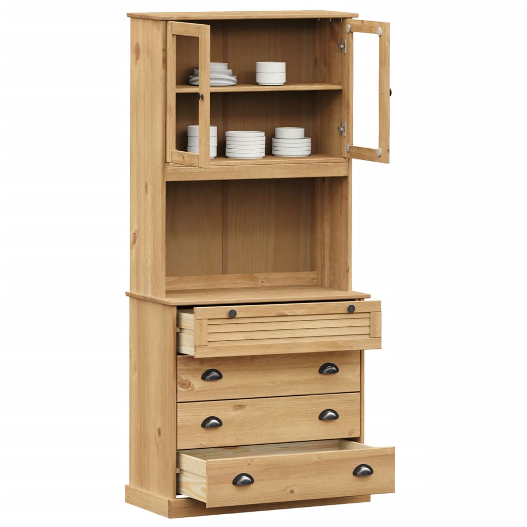 Buffet haut VIGO 80x40x176 cm bois massif de pin - XIOS