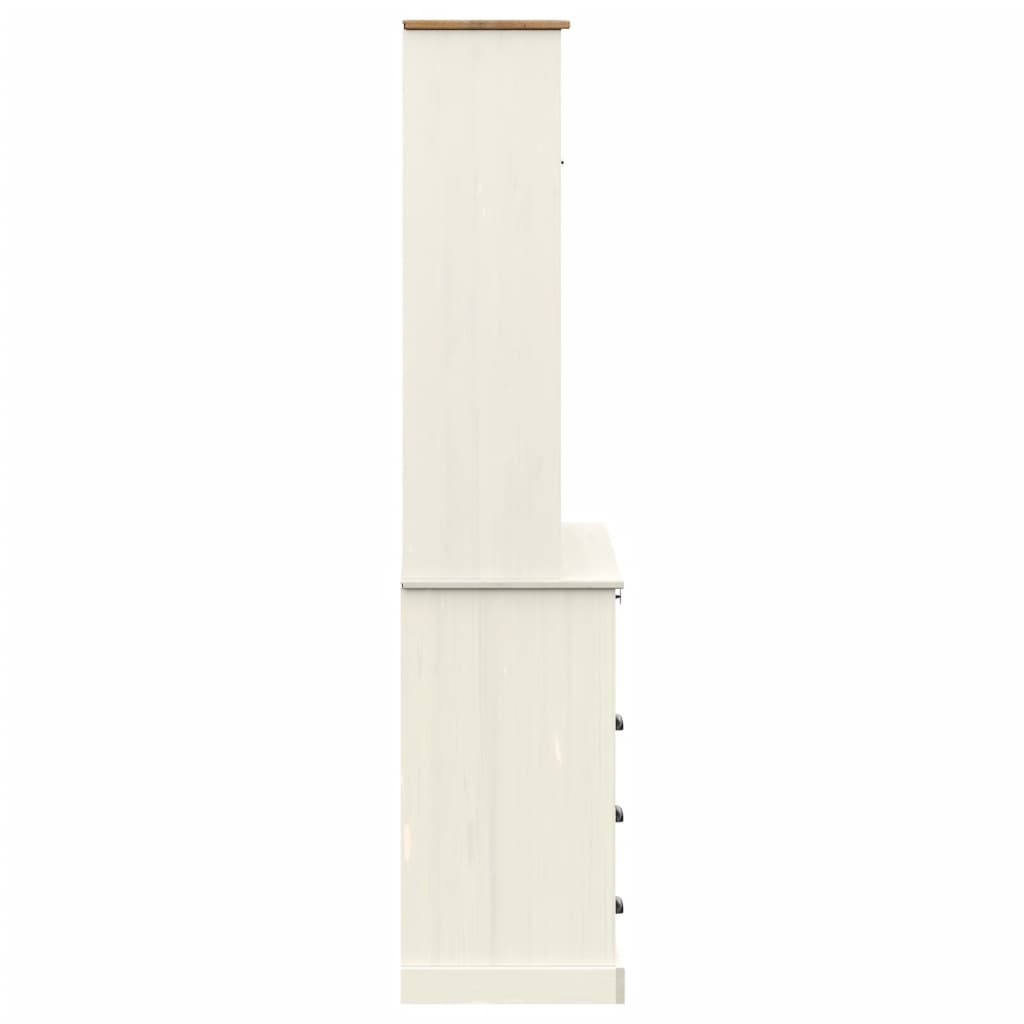 Buffet haut VIGO blanc 80x40x176 cm bois massif de pin - XIOS