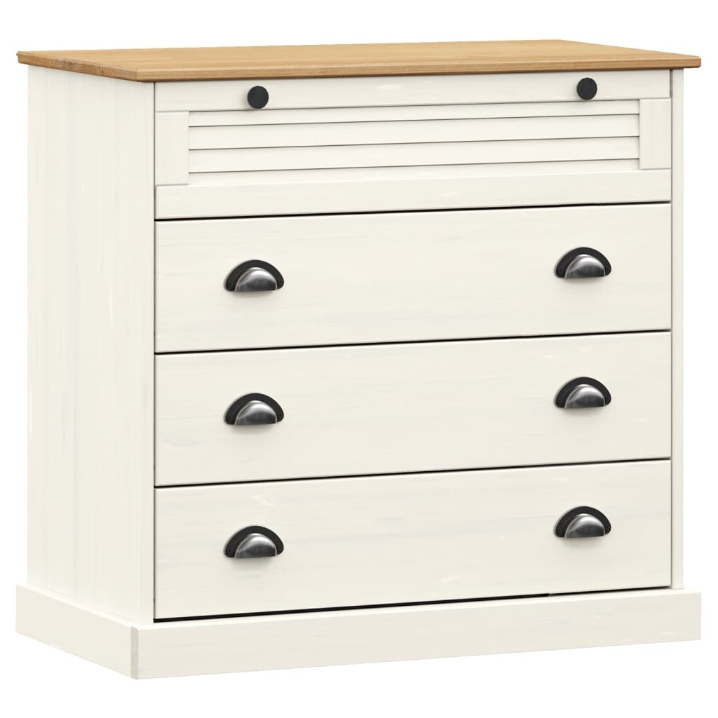 Buffet haut VIGO blanc 80x40x176 cm bois massif de pin - XIOS