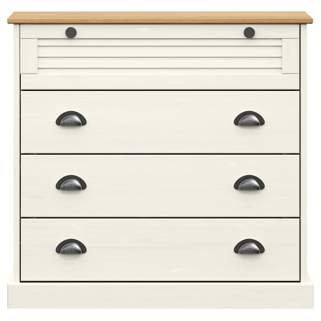 Buffet haut VIGO blanc 80x40x176 cm bois massif de pin - XIOS