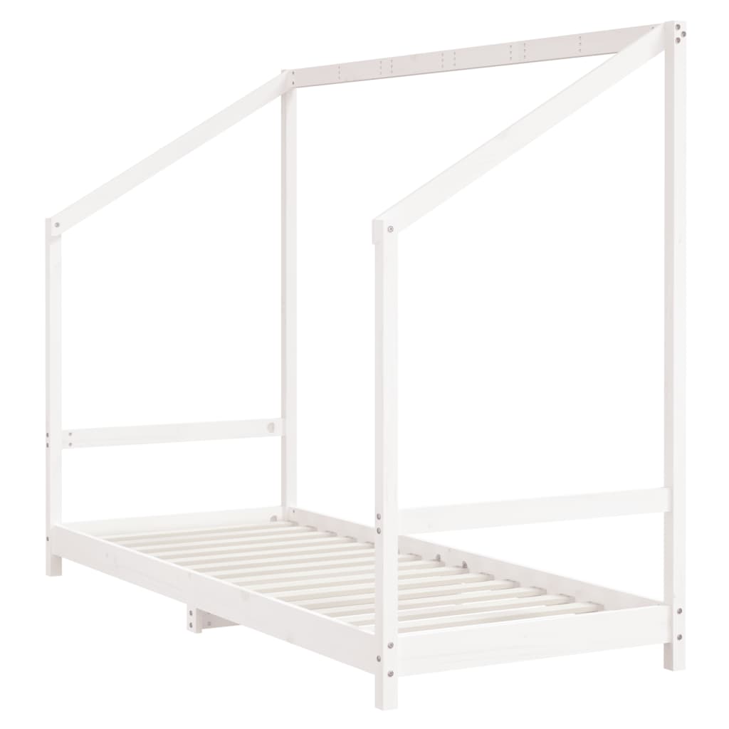 Cadre de lit pour enfants blanc 80x200 cm bois de pin massif - XIOS