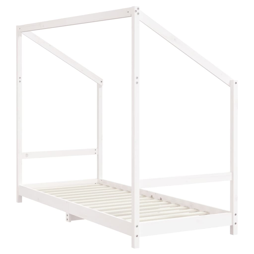 Cadre de lit pour enfants blanc 80x200 cm bois de pin massif - XIOS