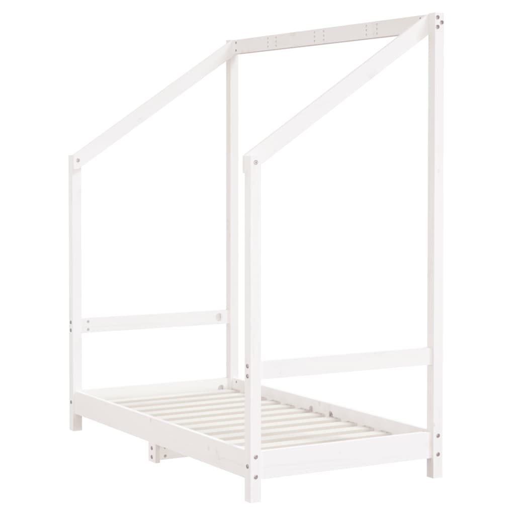Cadre de lit pour enfant blanc 70x140 cm bois de pin massif - XIOS