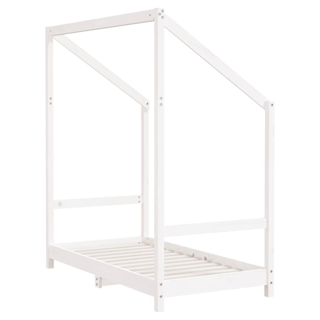 Cadre de lit pour enfant blanc 70x140 cm bois de pin massif - XIOS