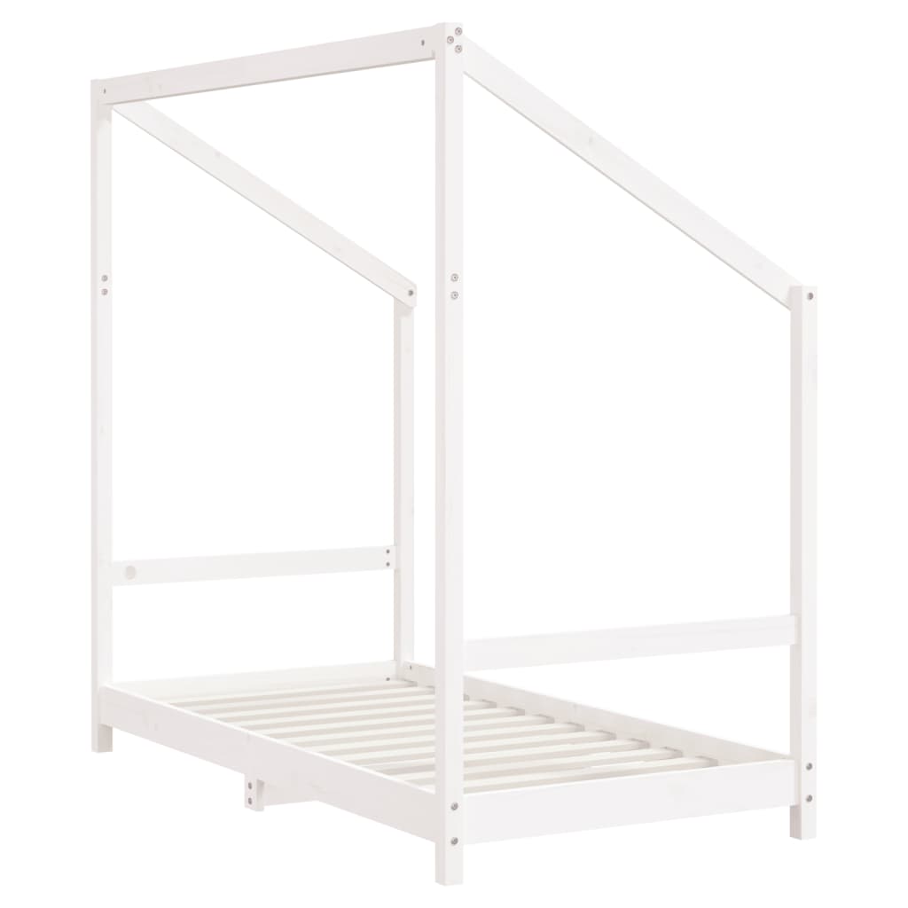 Cadre de lit pour enfant blanc 80x160 cm bois de pin massif - XIOS