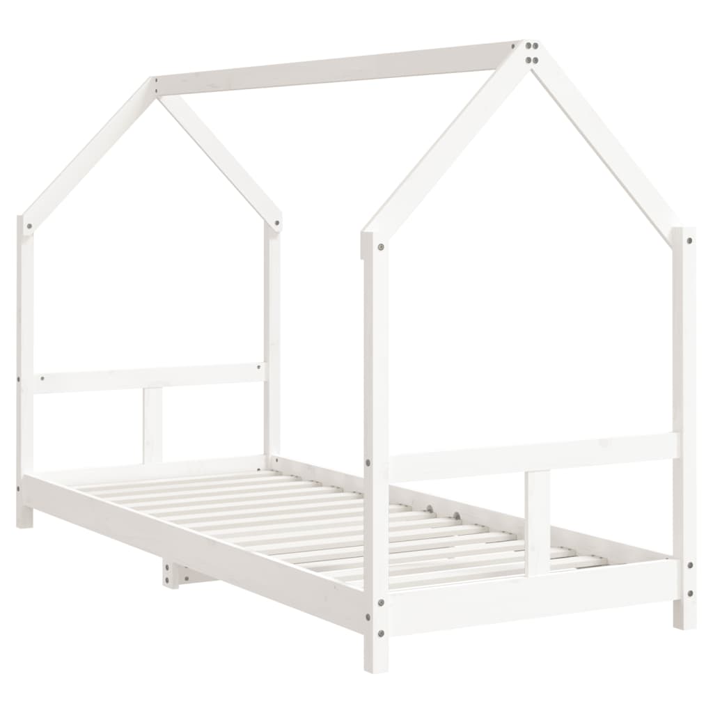 Cadre de lit pour enfants blanc 80x200 cm bois de pin massif - XIOS