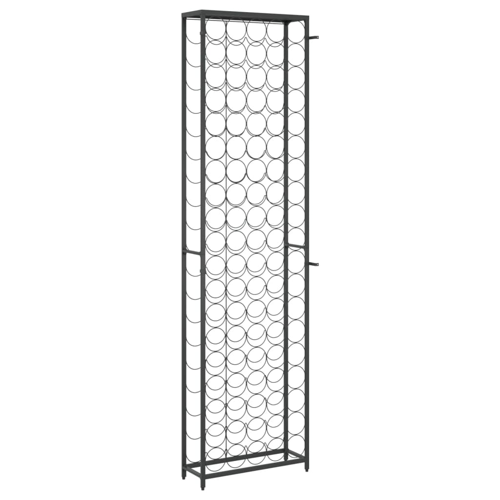 Casier à bouteilles de 95 bouteilles noir 54x18x200cm fer forgé - XIOS