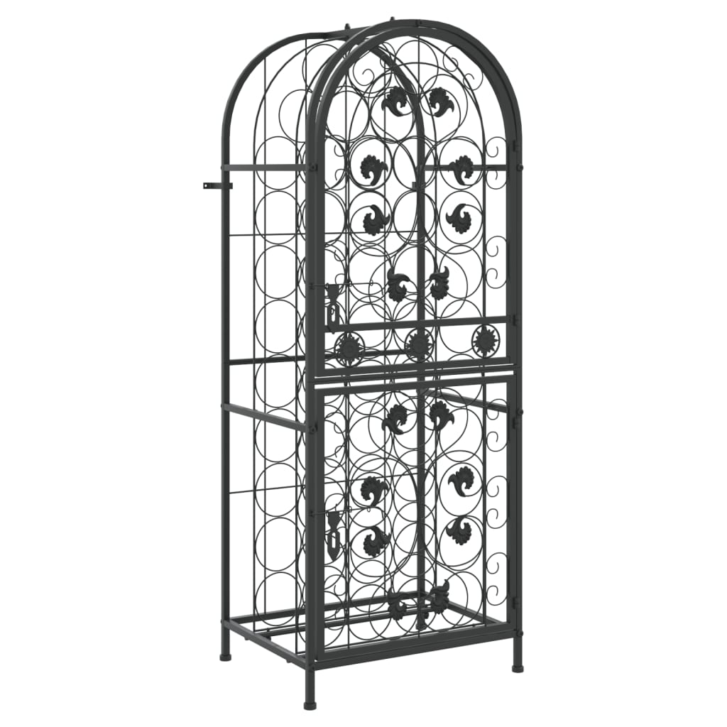 Casier à bouteilles 41 bouteilles noir 45x36x120 cm fer forgé - XIOS
