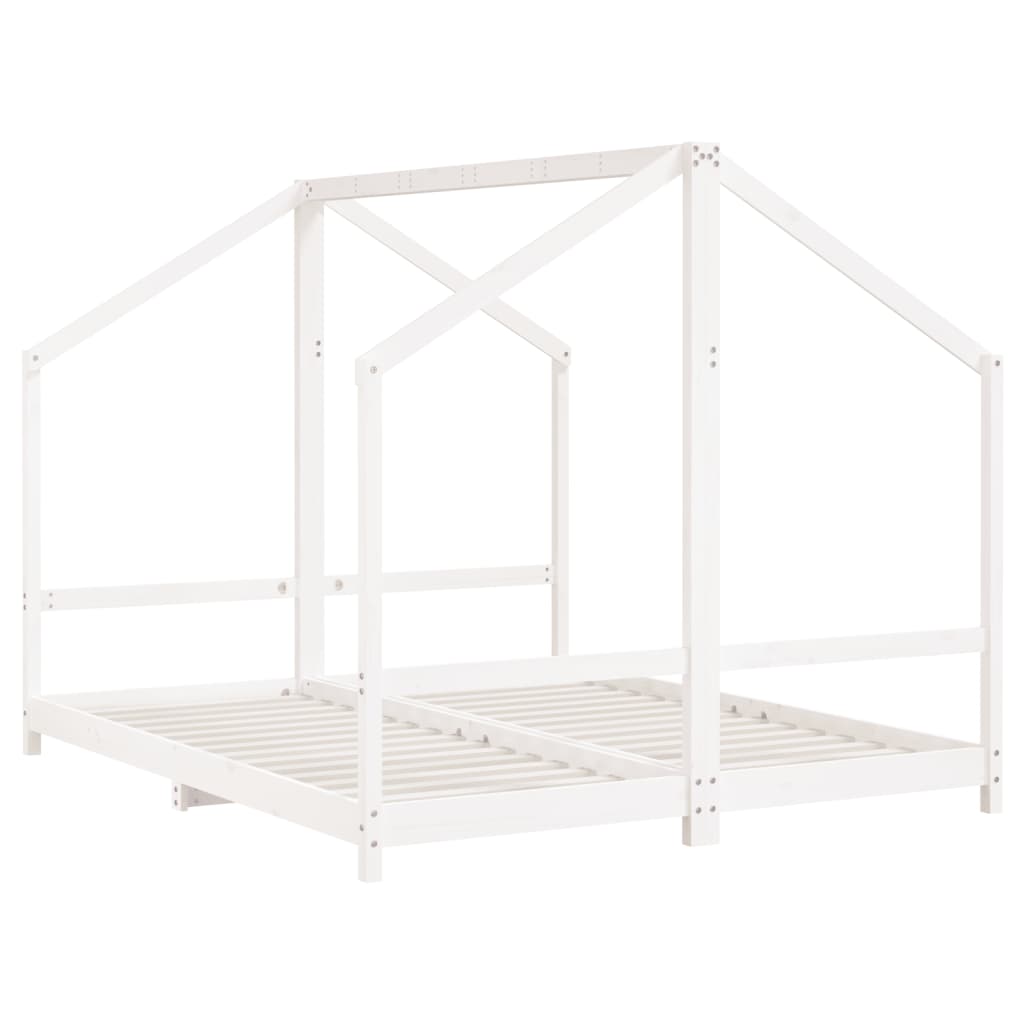 Cadre de lit d'enfant blanc 2x(80x200) cm bois de pin massif Lits bébés et enfants vidaXL   