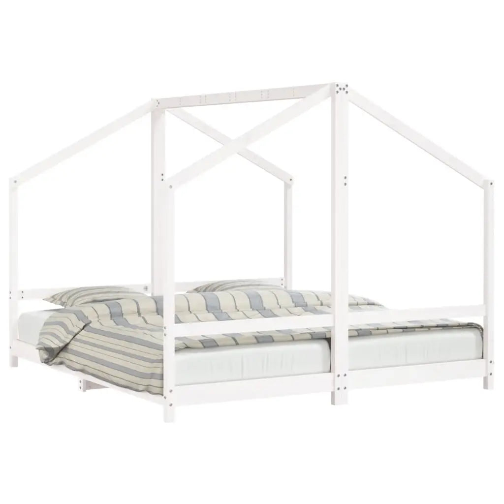 Cadre de lit d’enfant blanc 2x(90x200) cm bois de pin massif - XIOS