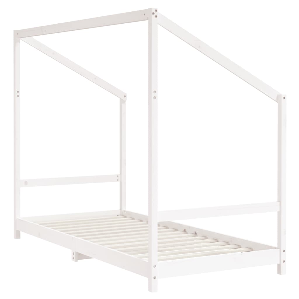 Cadre de lit d'enfant blanc 2x(90x200) cm bois de pin massif Lits bébés et enfants vidaXL   