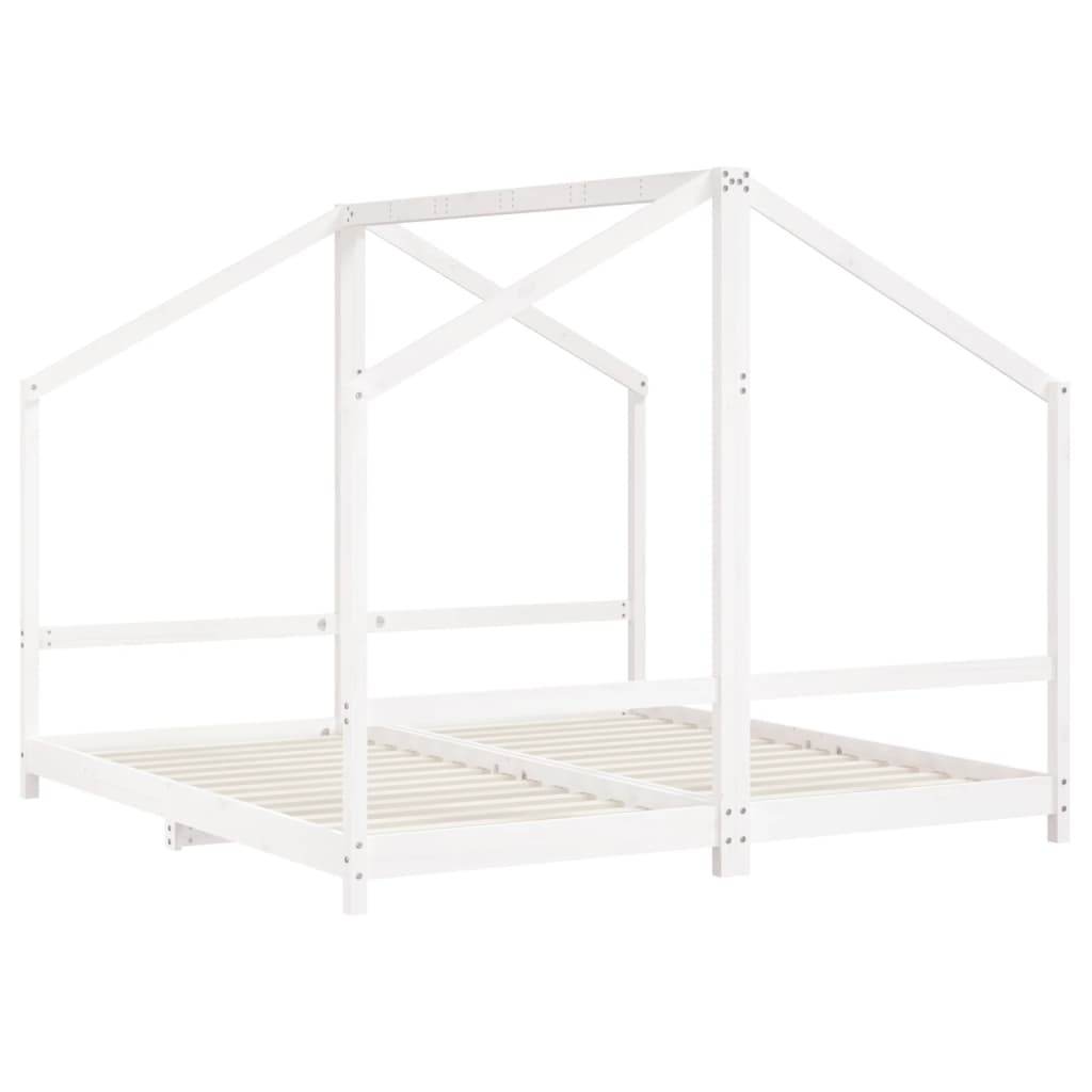 Cadre de lit d'enfant blanc 2x(90x190) cm bois de pin massif Lits bébés et enfants vidaXL   