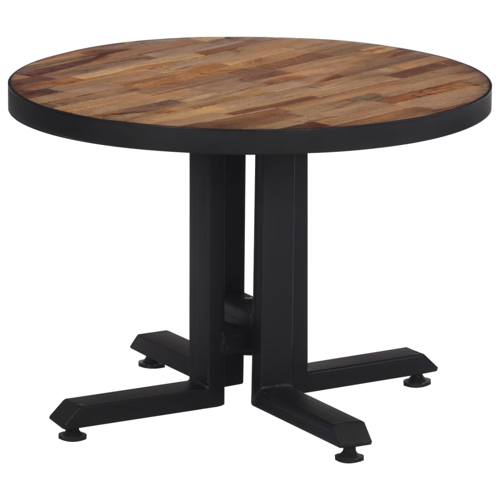Table basse ronde Ø55x40 cm teck de récupération massif - XIOS
