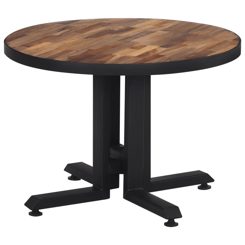 Table basse ronde Ø55x40 cm teck de récupération massif - XIOS