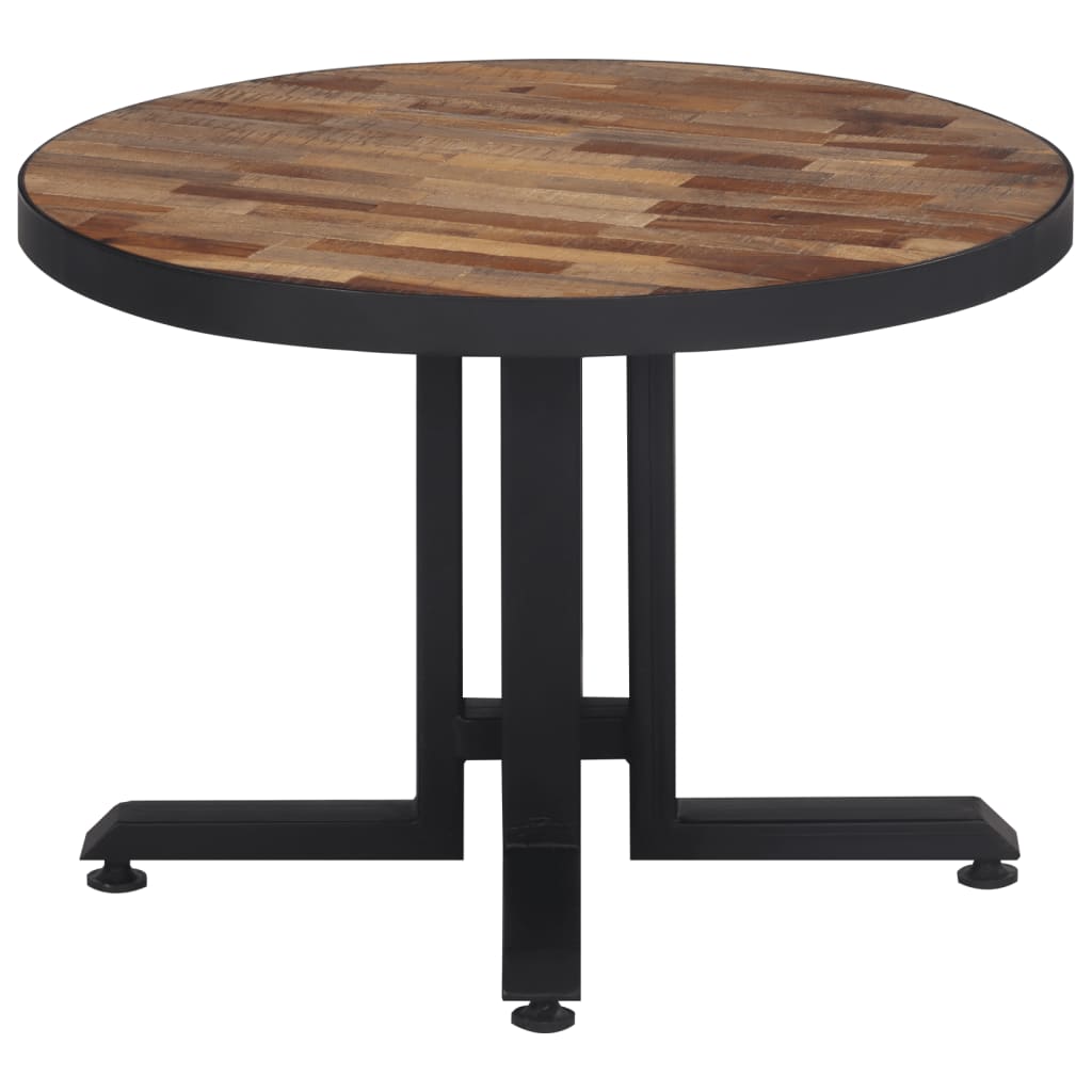 Table basse ronde Ø55x40 cm teck de récupération massif - XIOS