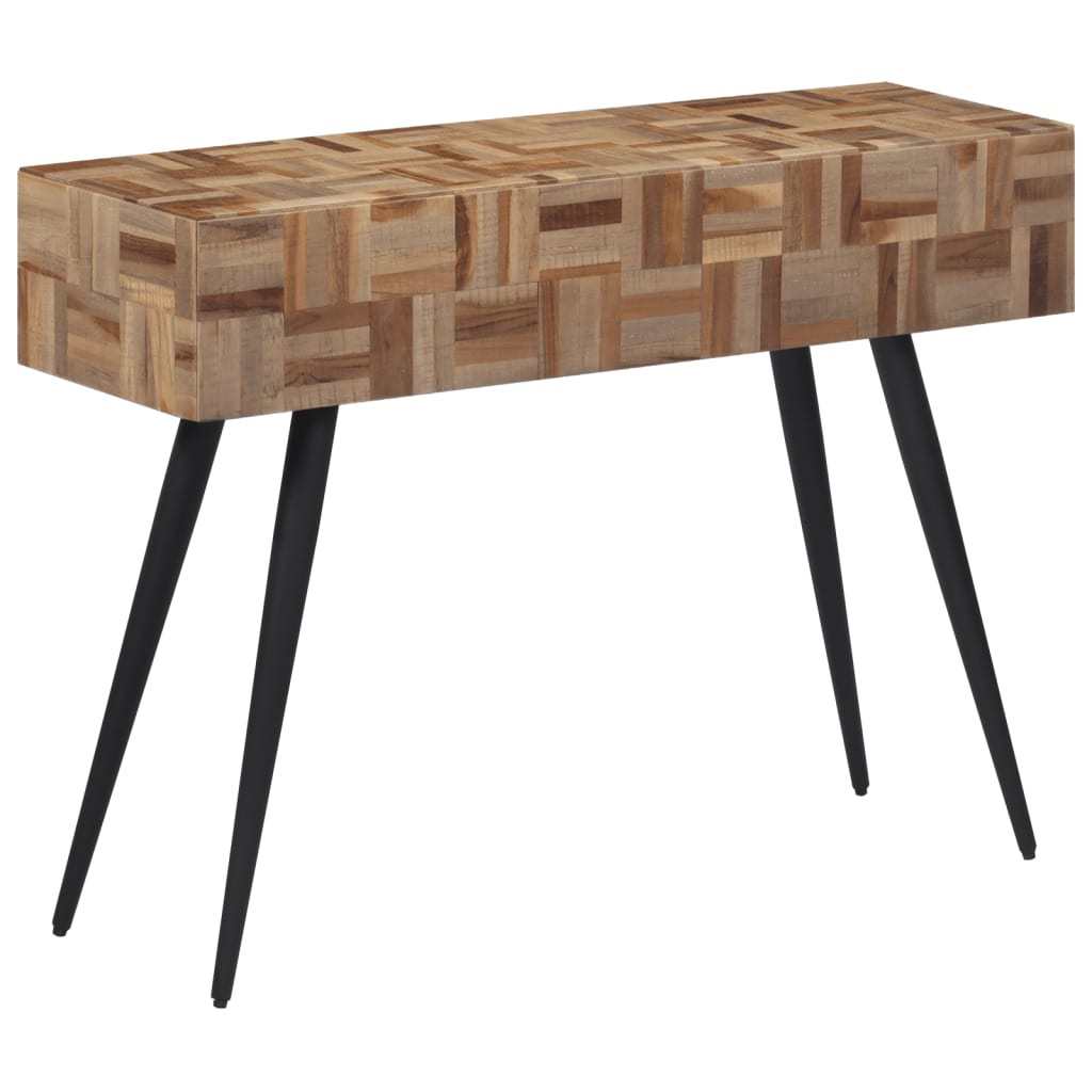 Table console 110x34x80 cm teck de récupération massif - XIOS