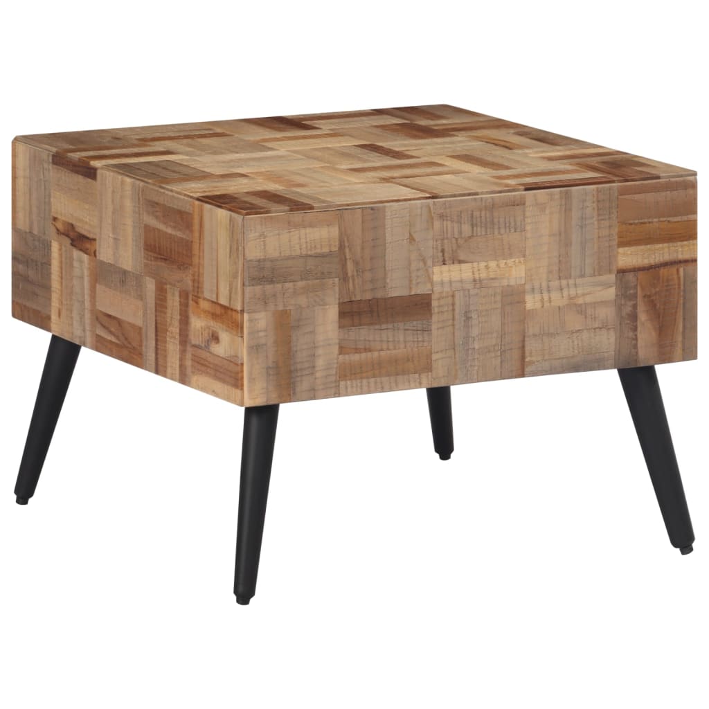 Table basse gris 55x55x40 cm teck de récupération massif - XIOS