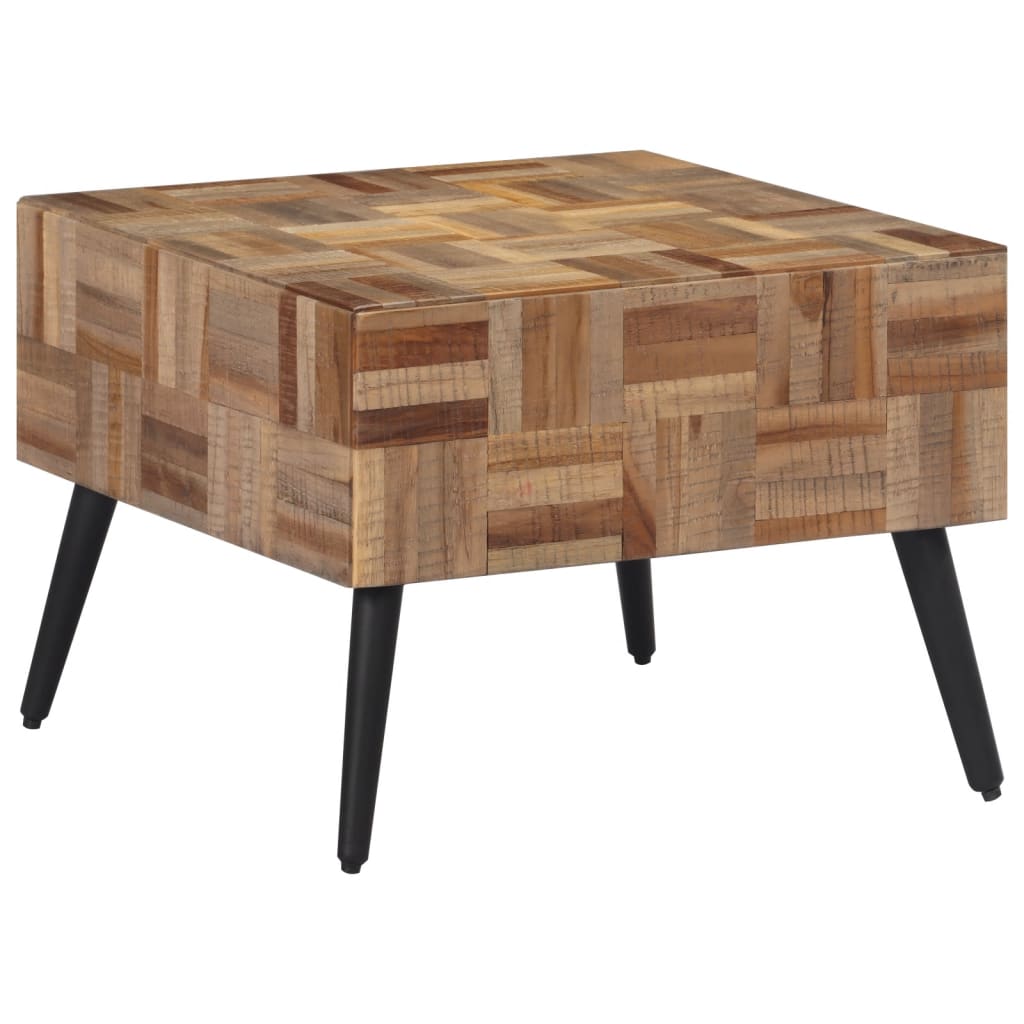 Table basse gris 55x55x40 cm teck de récupération massif - XIOS
