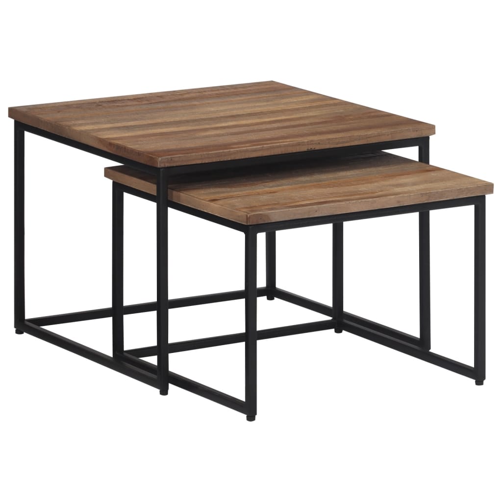 Tables basses gigognes 2 pcs bois massif de teck - XIOS