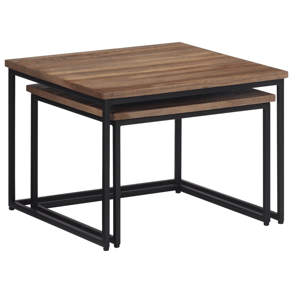 Tables basses gigognes 2 pcs bois massif de teck - XIOS