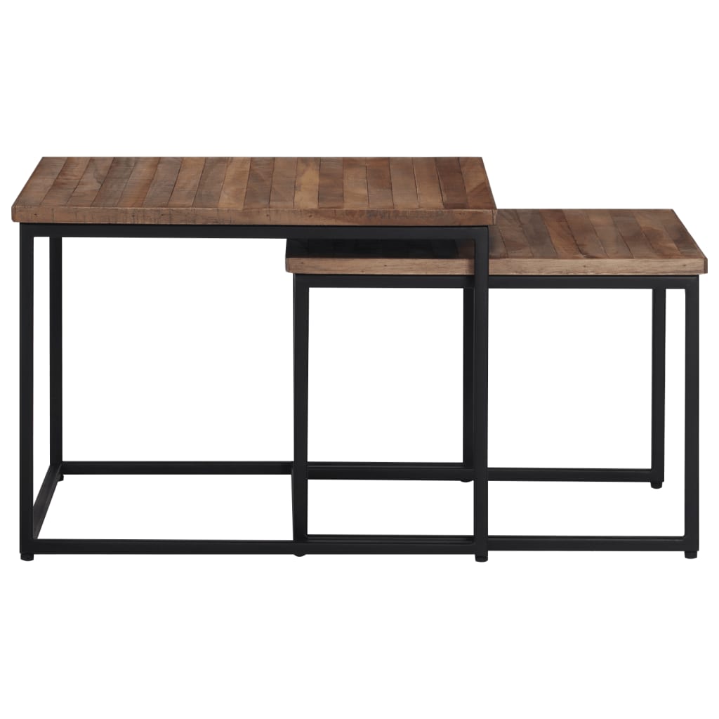 Tables basses gigognes 2 pcs bois massif de teck - XIOS