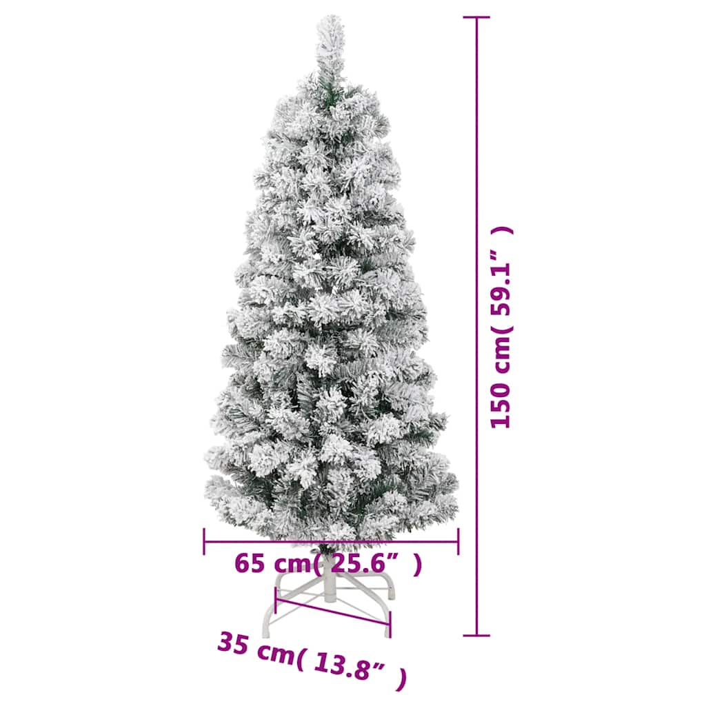 Sapin de Noël artificiel à charnières avec neige floquée 150 cm - XIOS