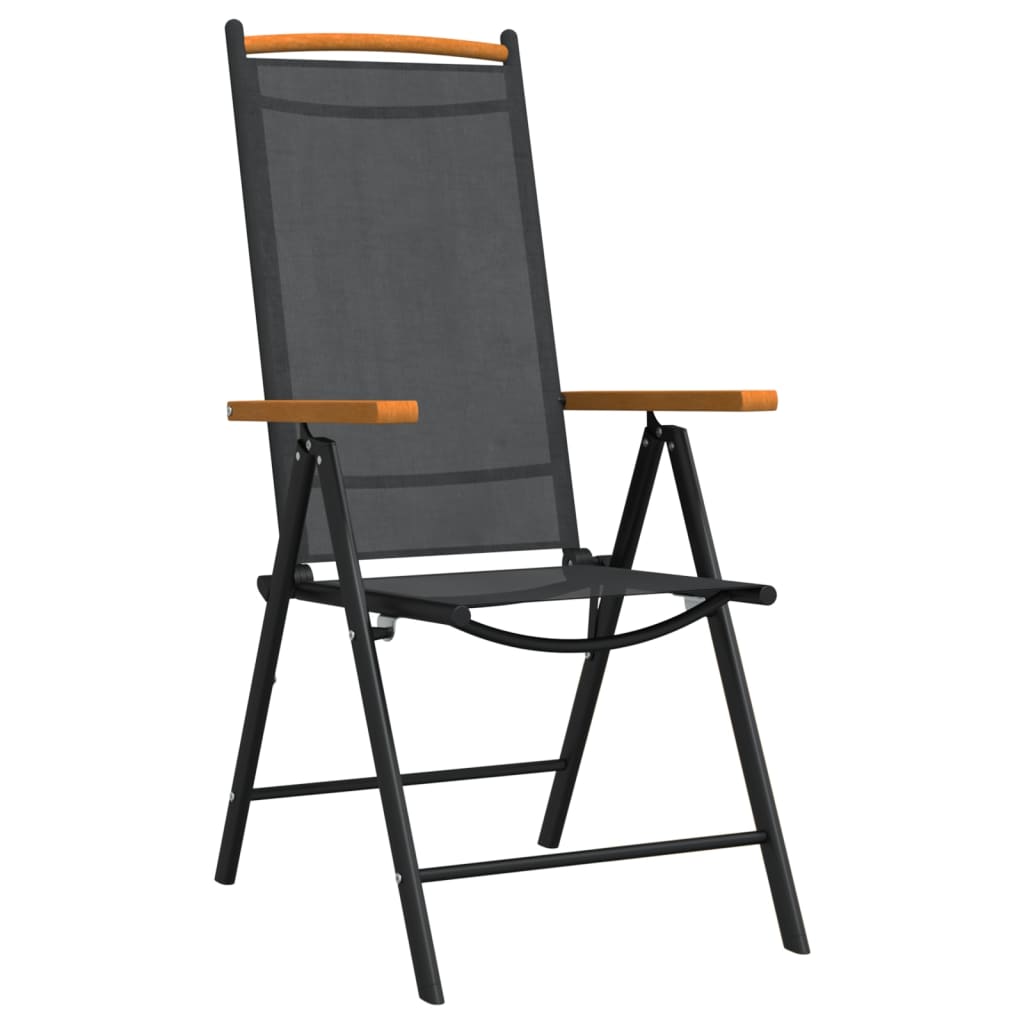 Ensemble à manger de jardin 7 pcs noir aluminium