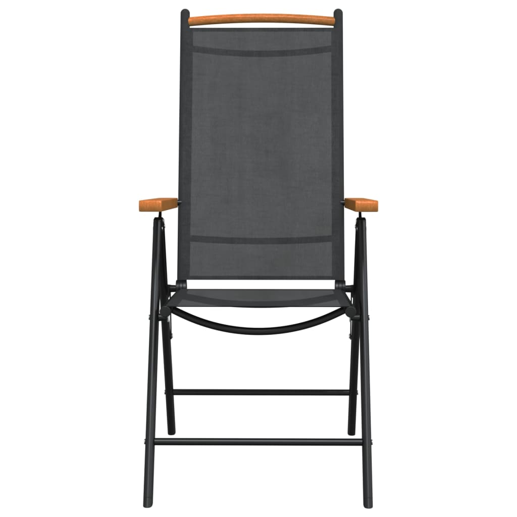 Ensemble à manger de jardin 7 pcs noir aluminium