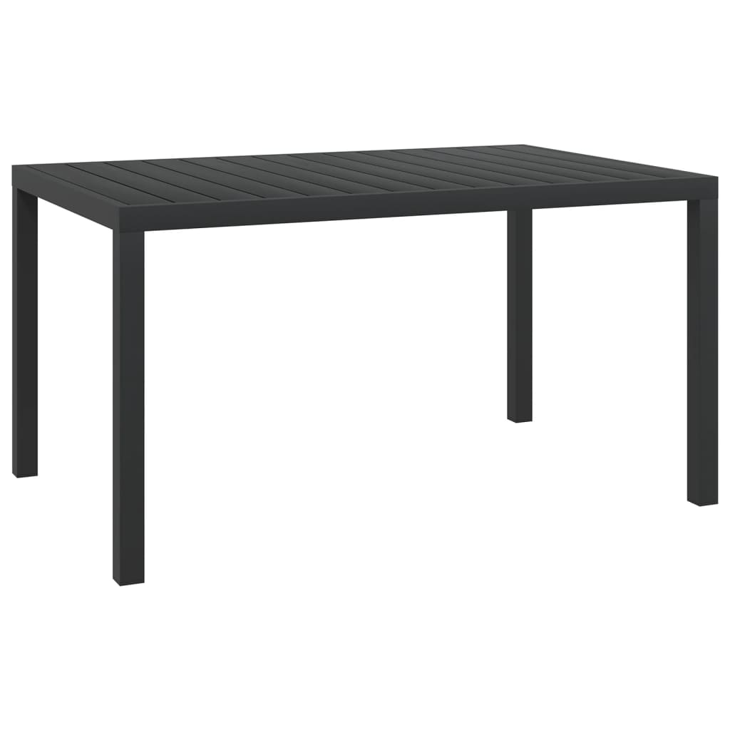 Ensemble à manger de jardin 7 pcs noir aluminium