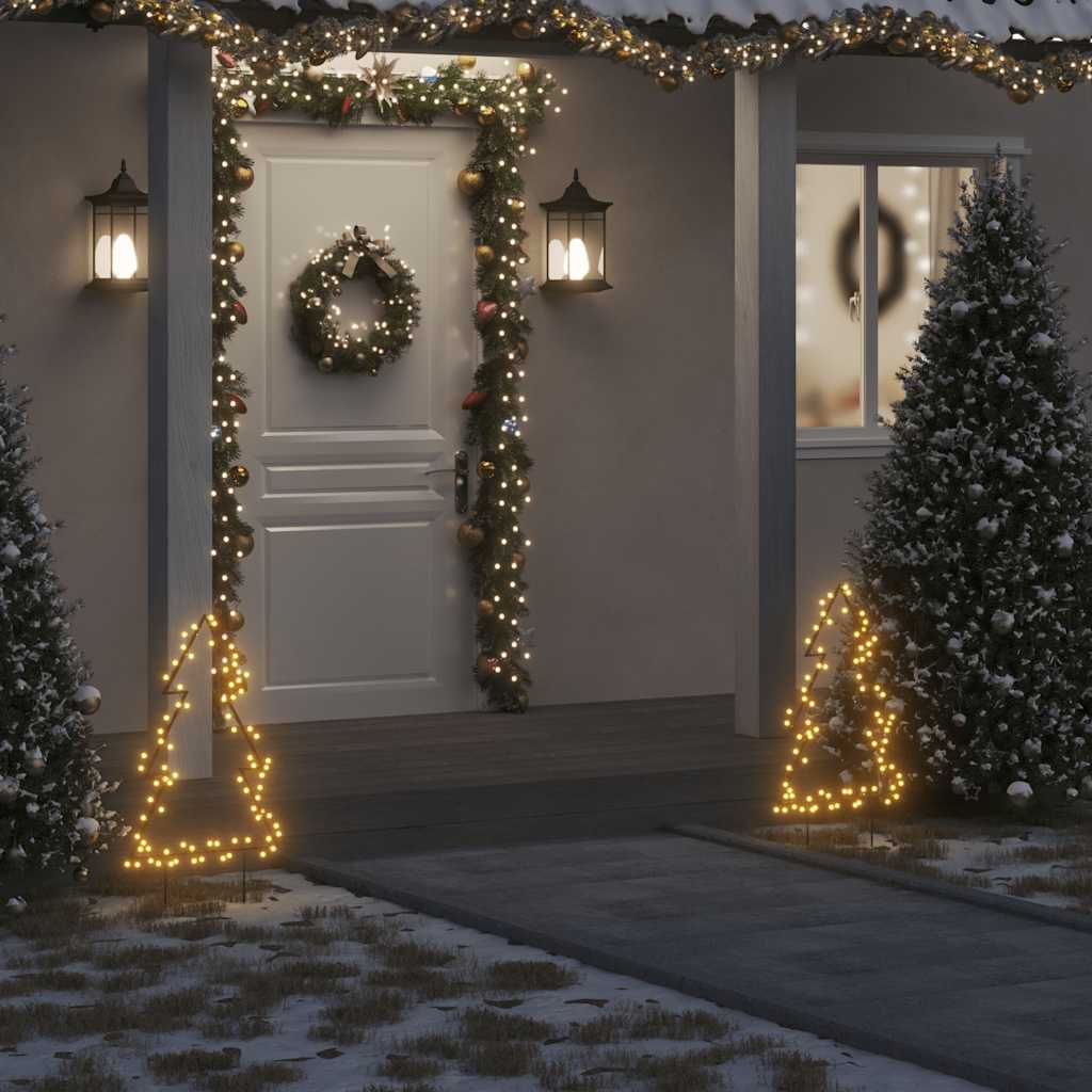 Décoration lumineuse arbre de Noël avec piquets 80 LED 60 cm - XIOS