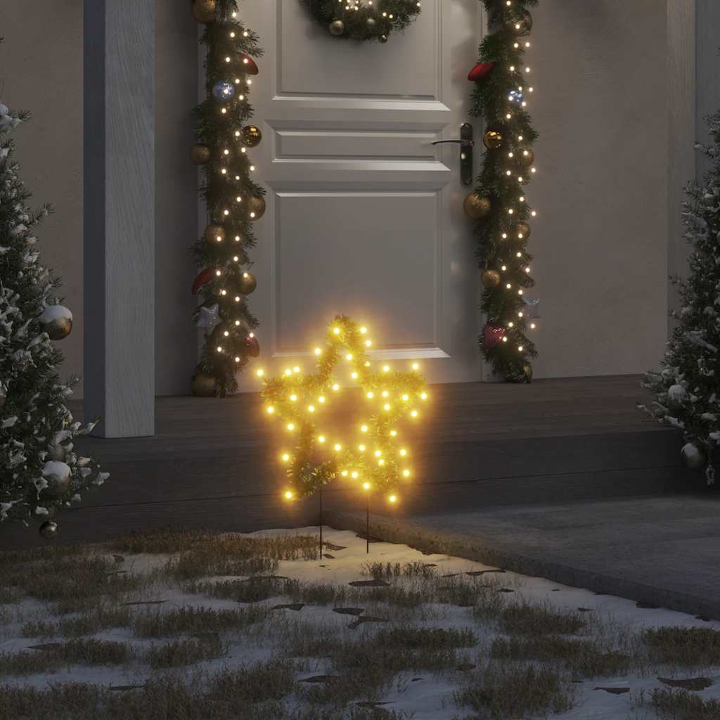 Décoration lumineuse étoile de Noël piquets 3 pcs 50 LED 29 cm - XIOS