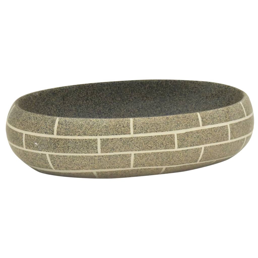 Vasque à poser multicolore ovale 59x40x15 cm céramique Lavabos vidaXL