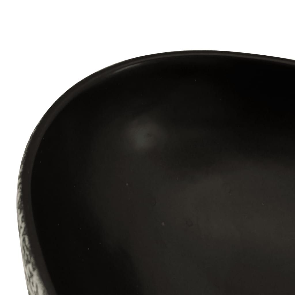 Vasque à poser noir et bleu ovale 56,5x36,5x13,5 cm céramique Lavabos vidaXL