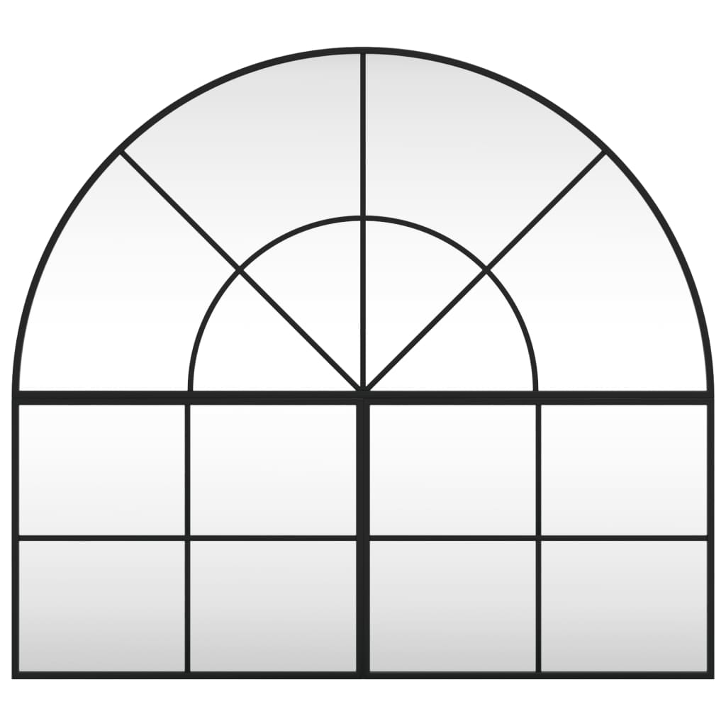 Miroir mural noir 100x90 cm arche fer