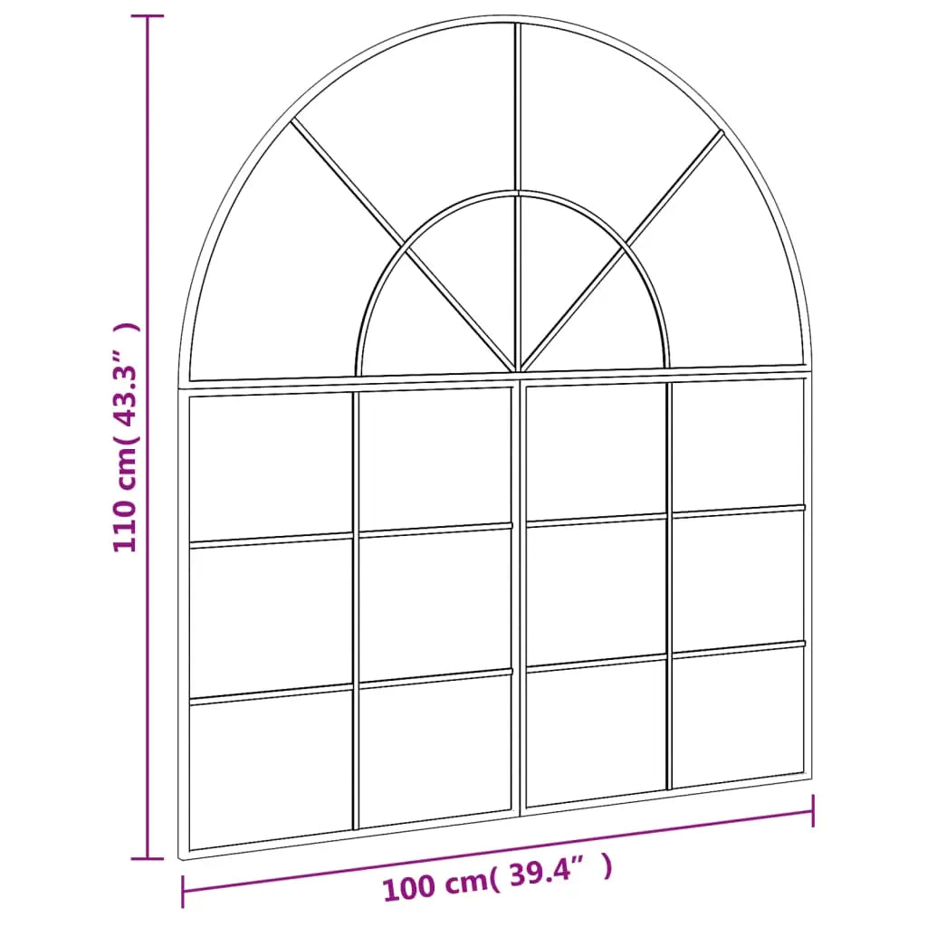 Miroir mural noir 100x110 cm arche fer - XIOS