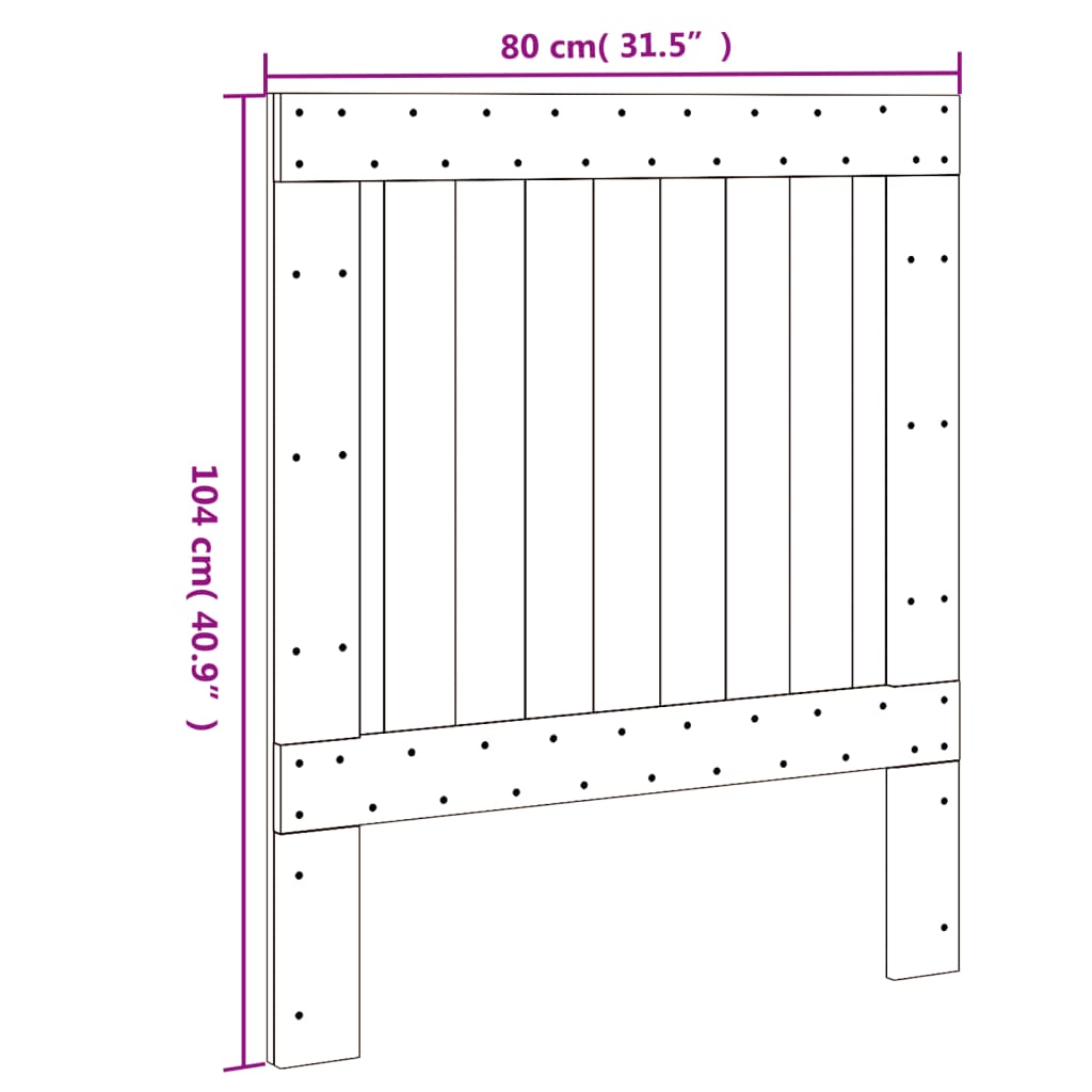 Tête de lit 80x104 cm bois massif de pin - XIOS