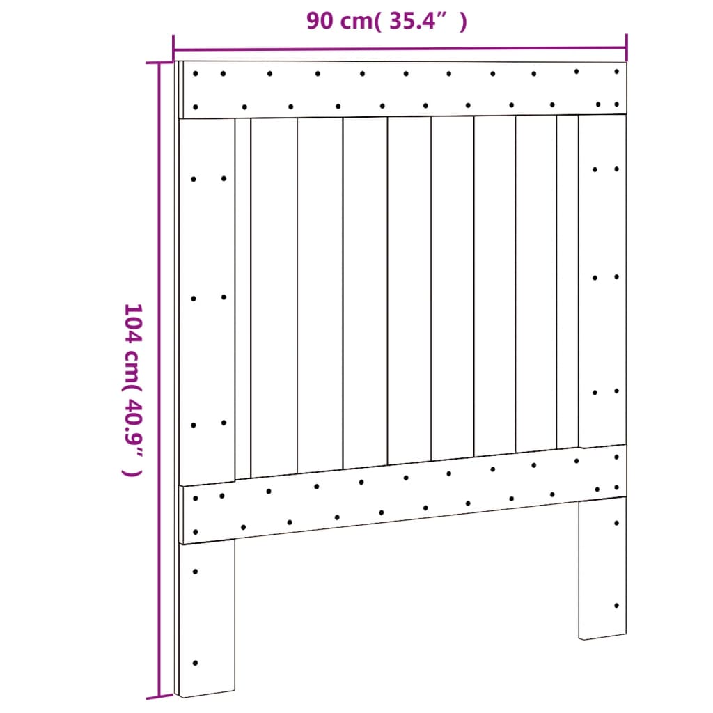 Tête de lit 90x104 cm bois massif de pin - XIOS