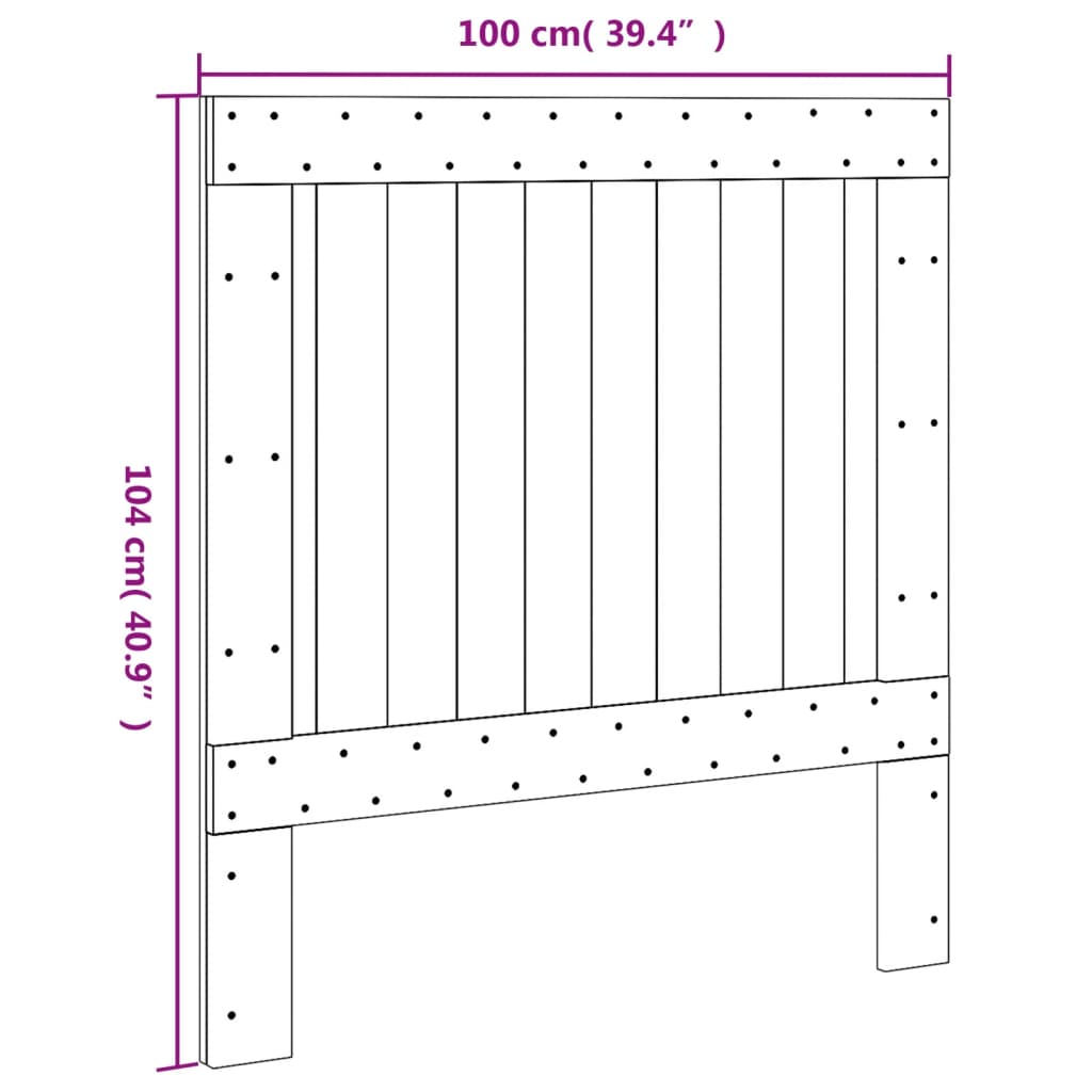 Tête de lit 100x104 cm bois massif de pin - XIOS