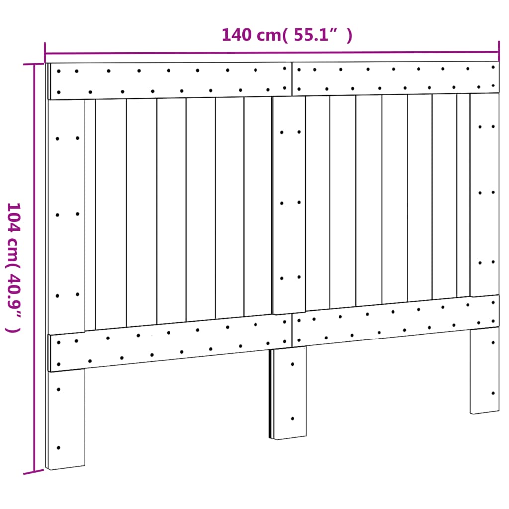 Tête de lit 140x104 cm bois massif de pin - XIOS