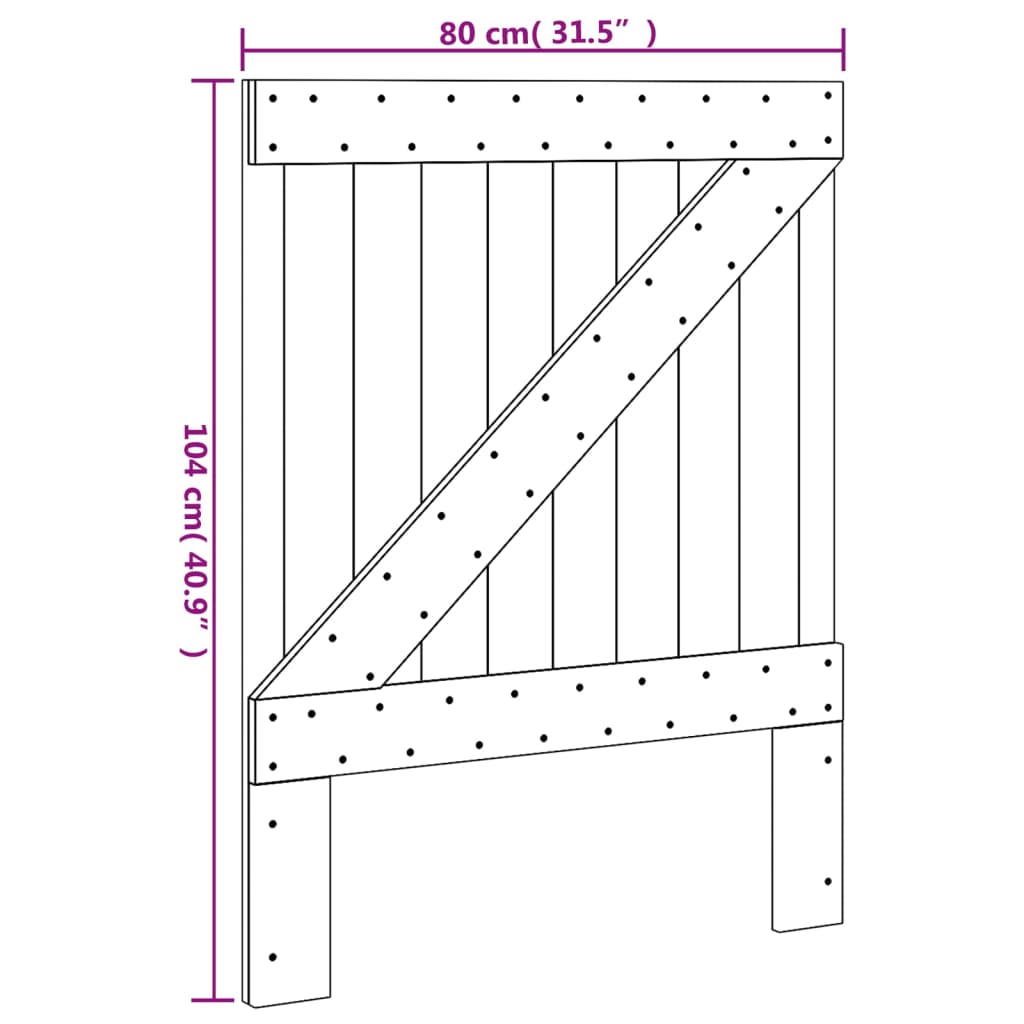 Tête de lit 80x104 cm bois massif de pin - XIOS