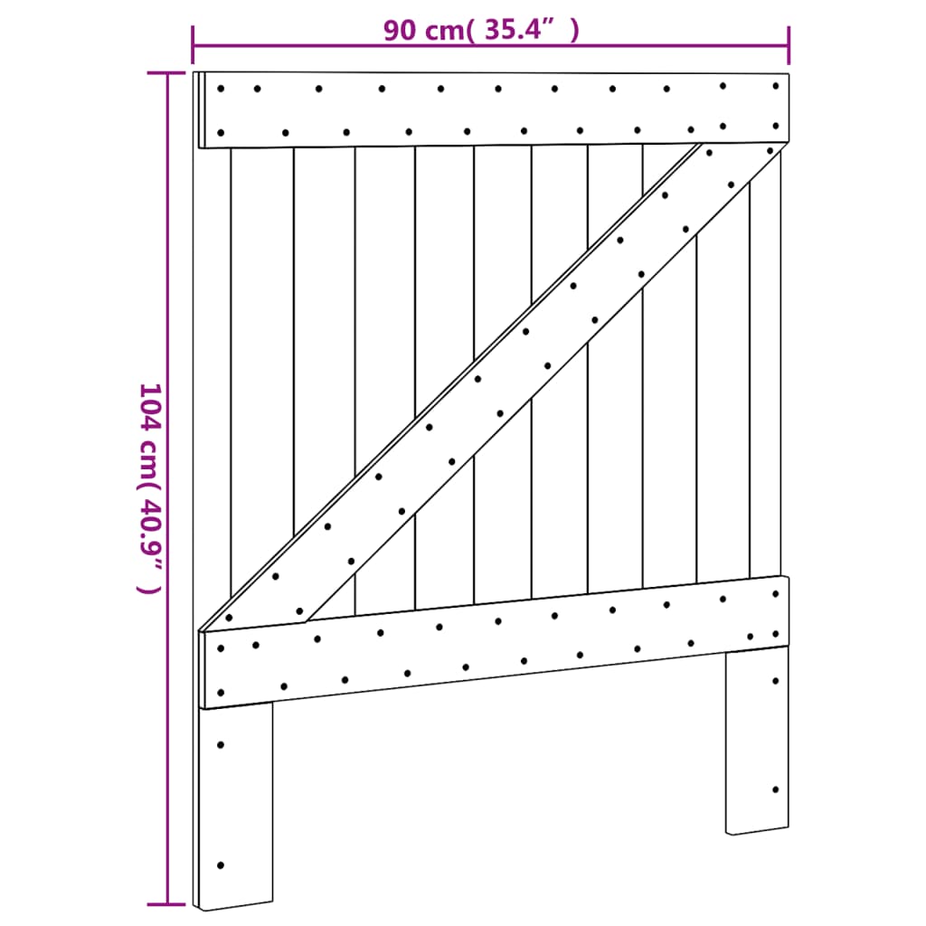 Tête de lit 90x104 cm bois massif de pin - XIOS